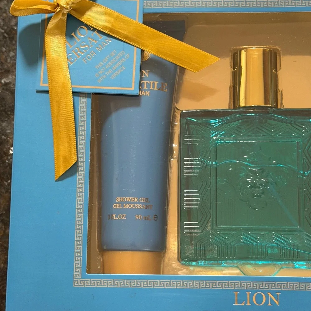 Lion Versatile For Man EBC Collection Fragrance Gift Set 3.4oz Spray Lotion Gel